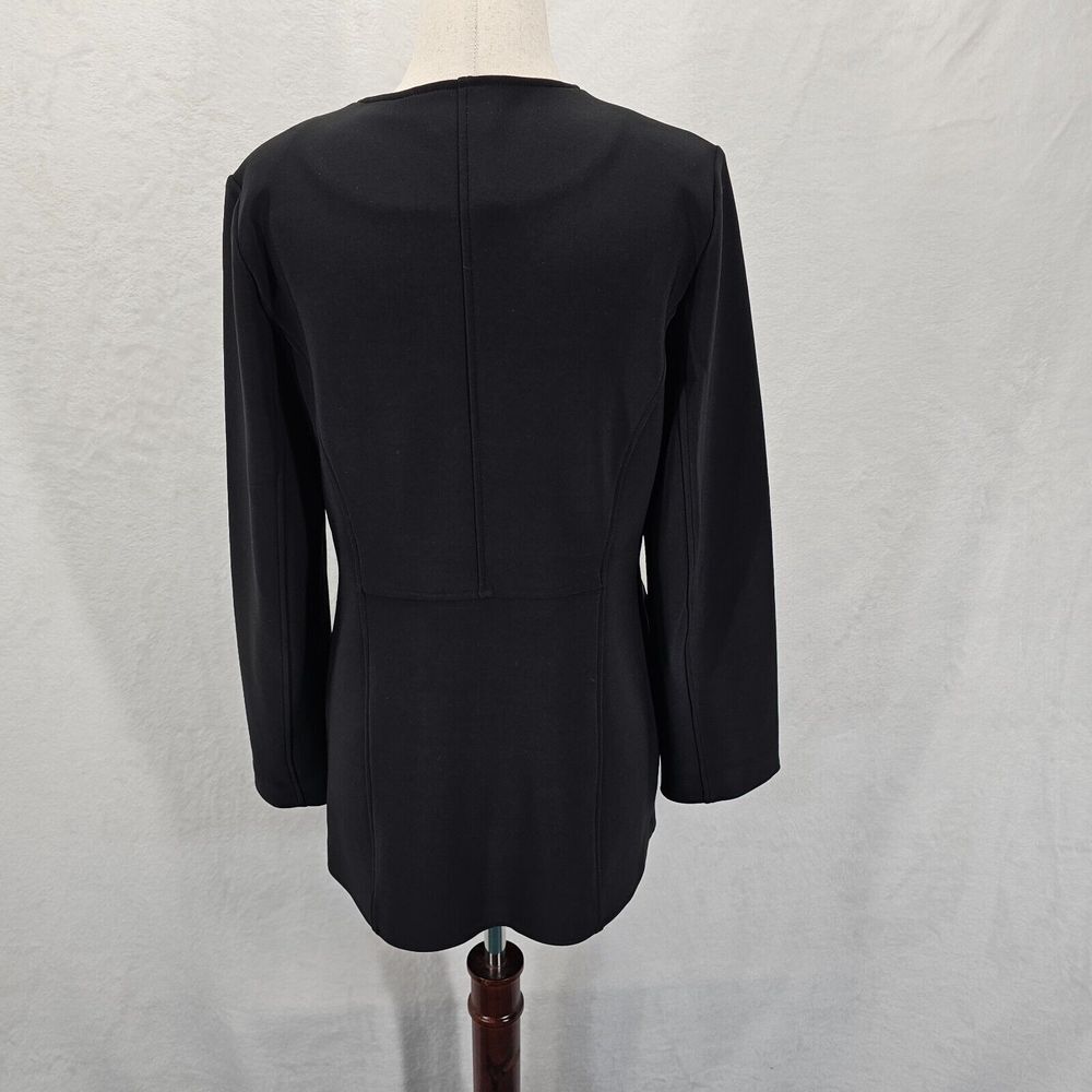 Chico's Travelers Jacket Womens 0 Full‎ Zip Black Cardigan Work Career Coat EUC - Picture 4 of 12